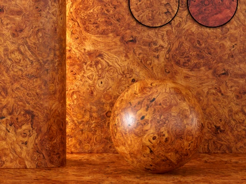 Burl Wood Seamless PBR Material CG Textures