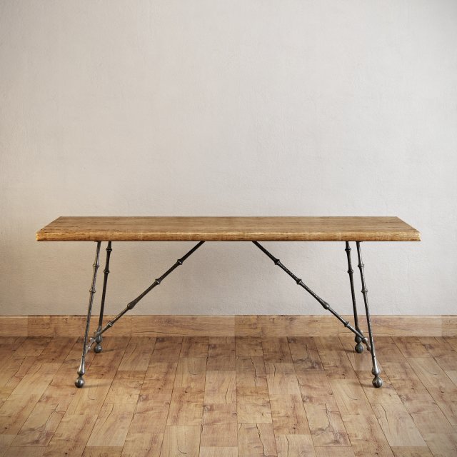 restoration hardware oak iron craftsman desk 3D Модель .c4d .max .obj .3ds .fbx .stl .blend 