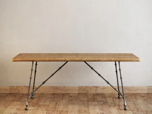 restoration hardware oak iron craftsman desk 3D Model