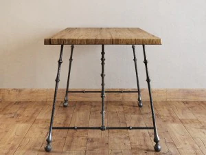 restoration hardware oak iron craftsman desk 3D Model