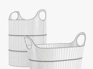 pottery barn hayes leather storage basket 3D Модель