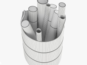 pottery barn hayes leather storage basket 3D Модель