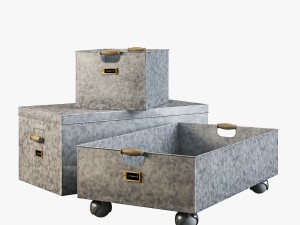 pottery barn galvanized storage baskets Modèle 3D