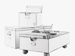 pottery barn galvanized storage baskets Modèle 3D