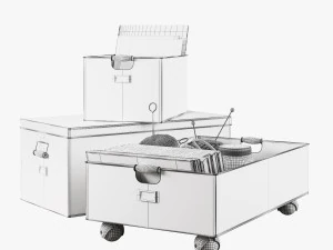pottery barn galvanized storage baskets 3D Model