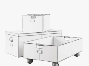 pottery barn galvanized storage baskets 3D Model