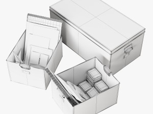 pottery barn galvanized storage baskets Modèle 3D