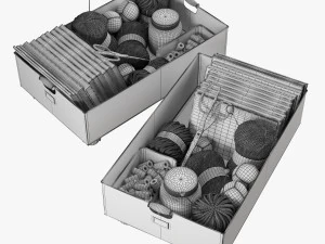 pottery barn galvanized storage baskets 3D Model