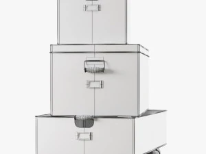 pottery barn galvanized storage baskets 3D Model