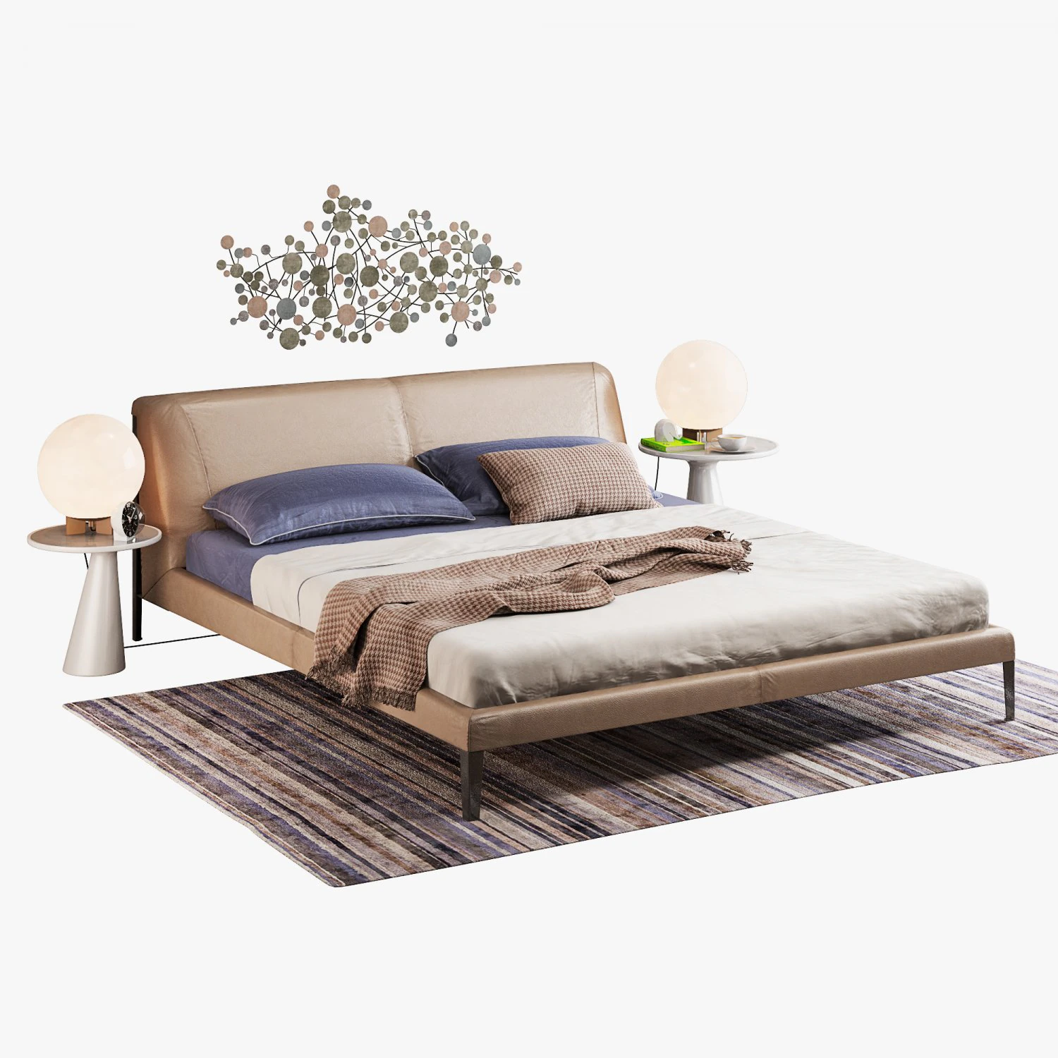 natuzzi diamante bed set 3D Model .c4d .max .obj .3ds .fbx .stl .blend 