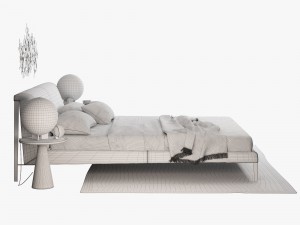 natuzzi diamante bed set Modelo 3D