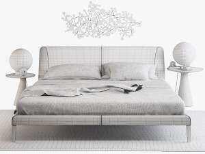 natuzzi diamante bed set Modelo 3D