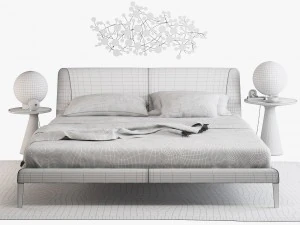 natuzzi diamante bed set 3D Model