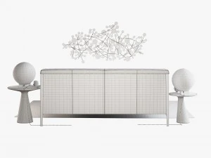 natuzzi diamante bed set 3D Model