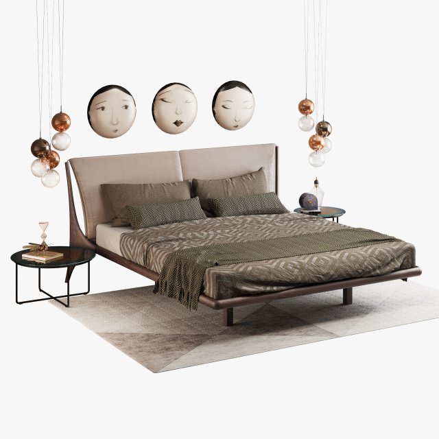 cattelan italia nelson bed set 3D Model .c4d .max .obj .3ds .fbx .stl .blend 