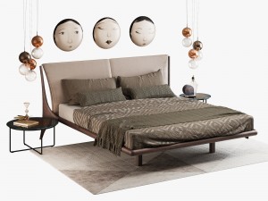 cattelan italia nelson bed set 3D Model