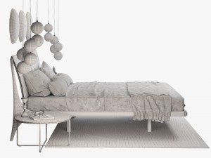 cattelan italia nelson bed set 3D Model
