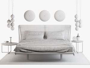 cattelan italia nelson bed set 3D Model