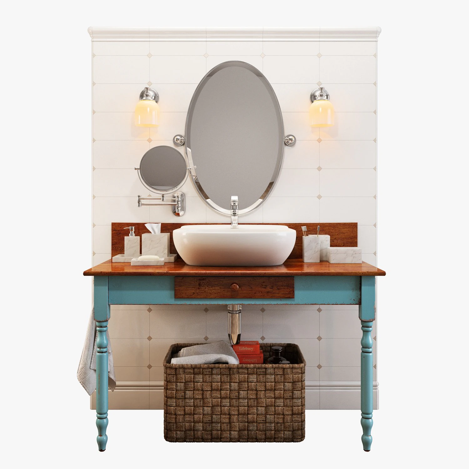 bathroom furniture set 3D Model .c4d .max .obj .3ds .fbx .stl .blend
