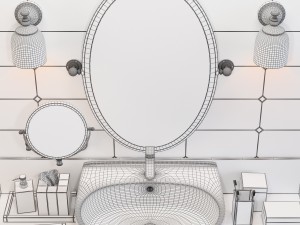 bathroom furniture set Model 3D