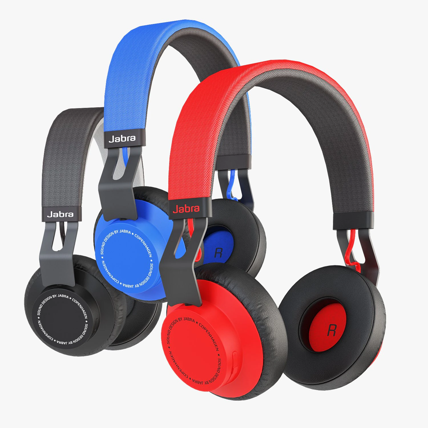 Jabra move wireless headphones 3D Model .c4d .max .obj .3ds .fbx .stl .blend