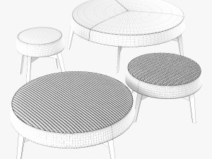 Frigerio salotti cross ottoman 3D Model