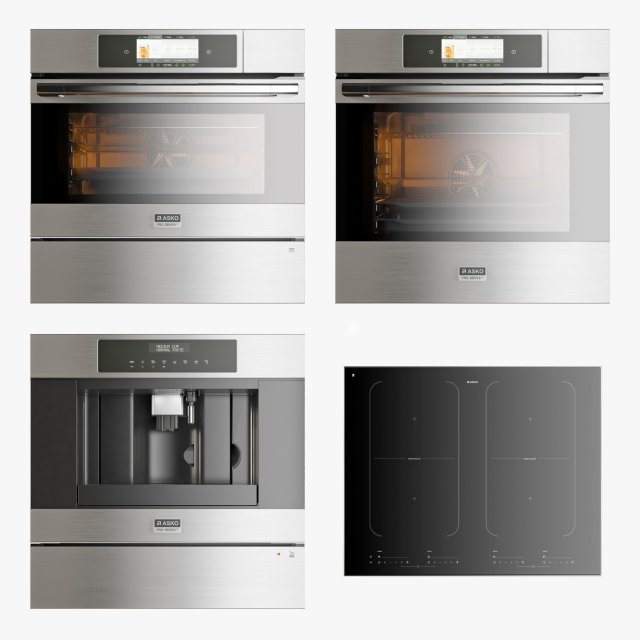 asko set of kitchen appliances 001 Model 3D .c4d .max .obj .3ds .fbx .stl .blend 