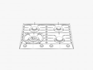 asko hg1666sb gas cooktop Model 3D