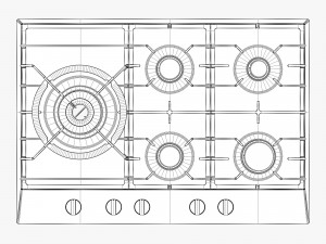 asko hg1776sb gas cooktop 3Dモデル