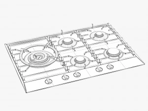 asko hg1776sb gas cooktop 3D Model