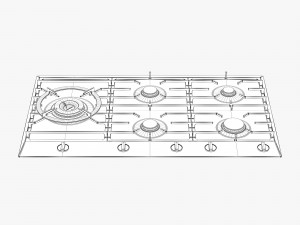 asko hg1986ab gas cooktop Model 3D
