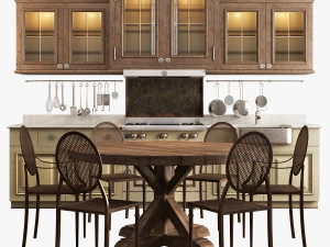 Classic kitchen 001 3D Model
