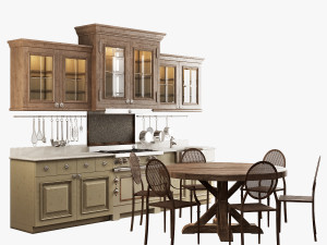 Classic kitchen 001 3D Model