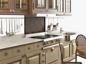 Classic kitchen 001 3D Model