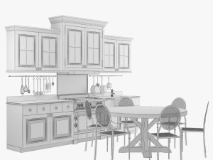 Classic kitchen 001 3D Model