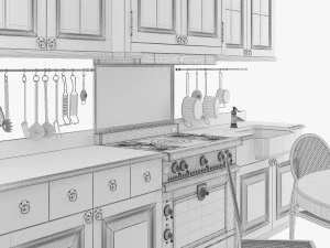 Klassische K&uuml;che 001 3D Modell