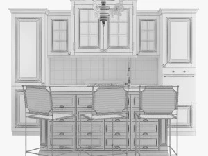 Cozinha cl&aacute;ssica 002 Modelo 3D