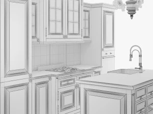 Cozinha cl&aacute;ssica 002 Modelo 3D
