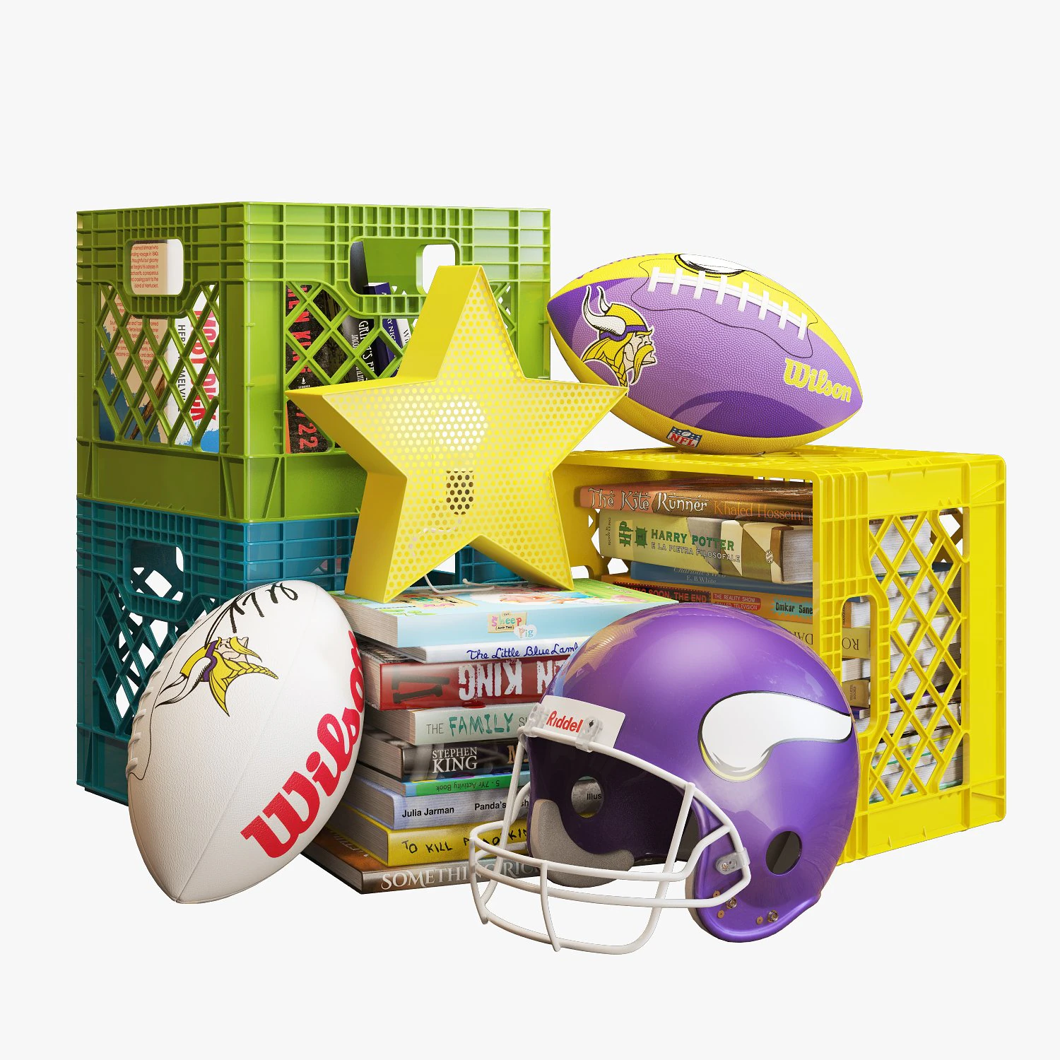 crate and barrel decoration children room set 001 3D Model .c4d .max .obj .3ds .fbx .stl .blend 