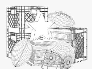 crate and barrel decoration children room set 001 Modelo 3D