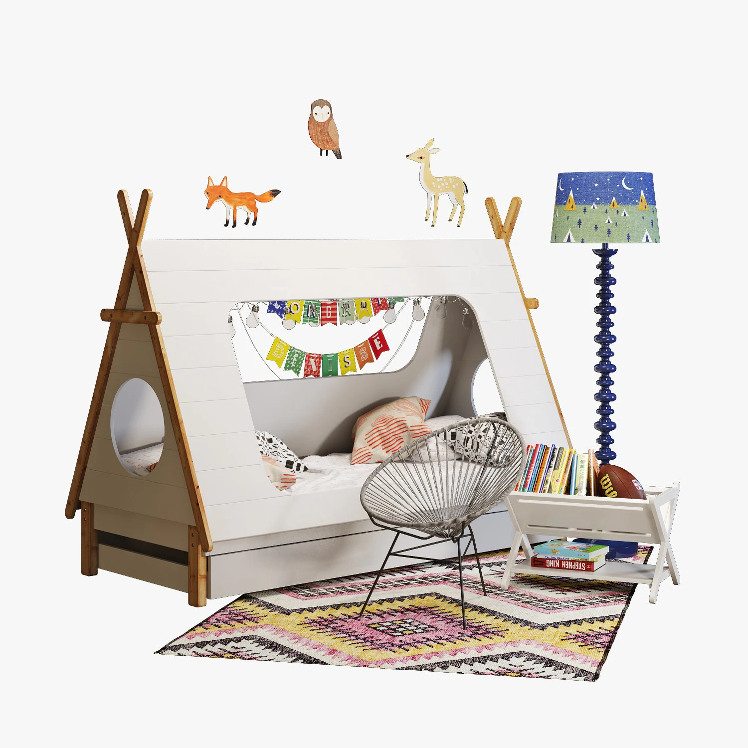 domayne tee pee bedcrate and barrel decoration 3D Model .c4d .max .obj .3ds .fbx .stl .blend 