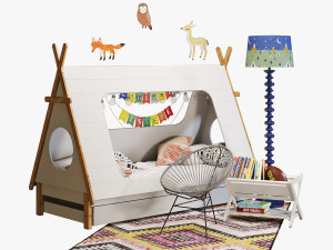 domayne tee pee bedcrate and barrel decoration 3Dモデル