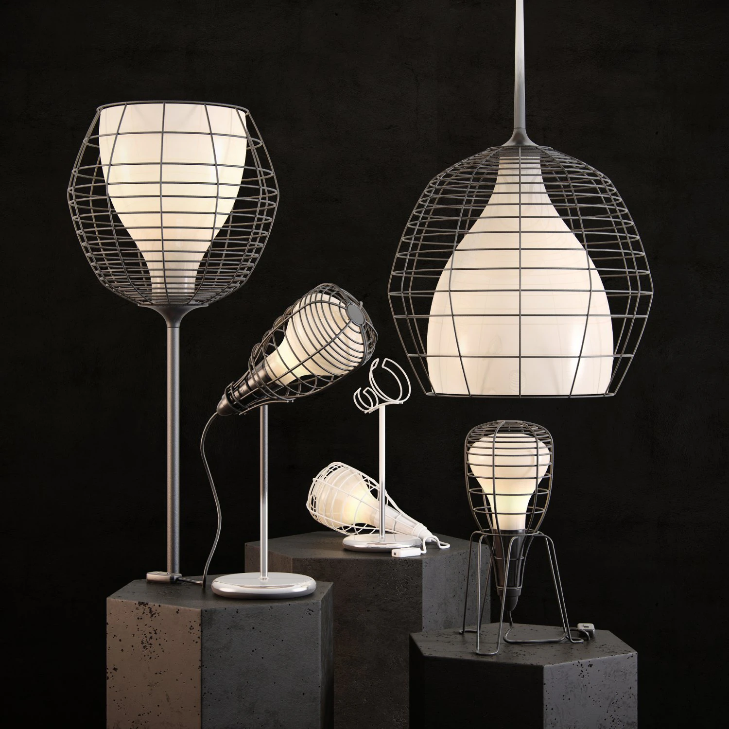 foscarini by diesel cage 3D Model .c4d .max .obj .3ds .fbx .stl .blend 