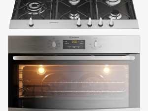 westinghouse whg952sb wve914s oven and cooktop 3D Model