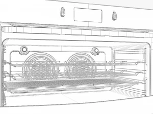 westinghouse whg952sb wve914s oven and cooktop 3D Model