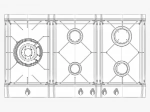 westinghouse whg952sb wve914s oven and cooktop 3D Model