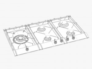 westinghouse whg952sb wve914s oven and cooktop 3D 模型