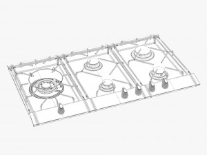 westinghouse whg952sb wve914s oven and cooktop 3D Model