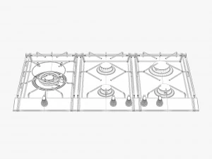 westinghouse whg952sb wve914s oven and cooktop 3D Model
