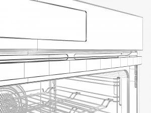westinghouse whi954ba wvep916sb oven and cooktop 3D Model